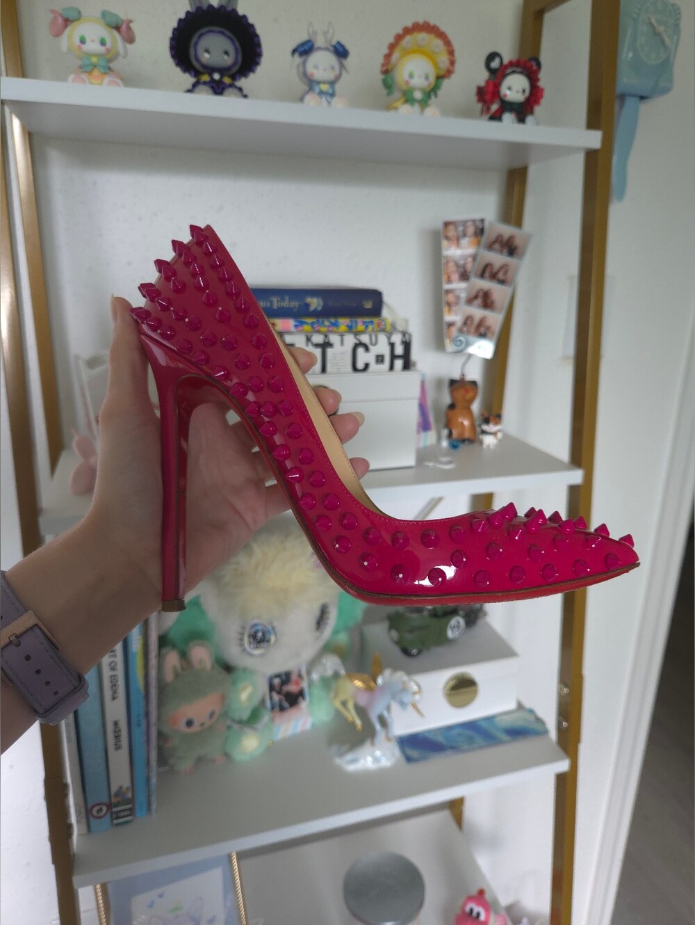 Christian Louboutin Fuchsia Pigalle Spike Pumps - Picture 9 of 9